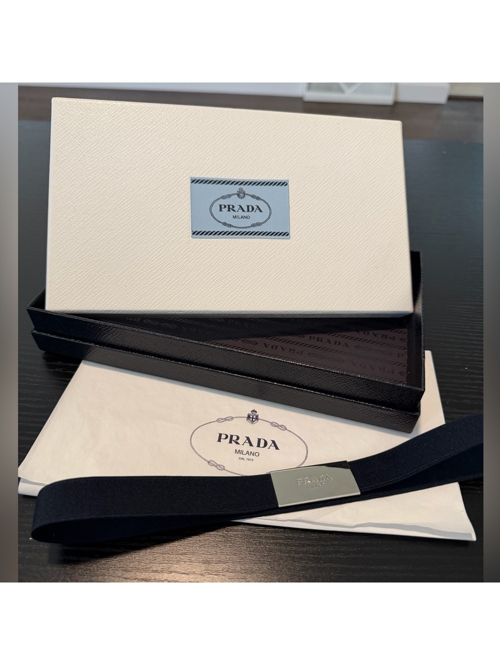 Prada Gift Box Tissue Paper and Ribbon